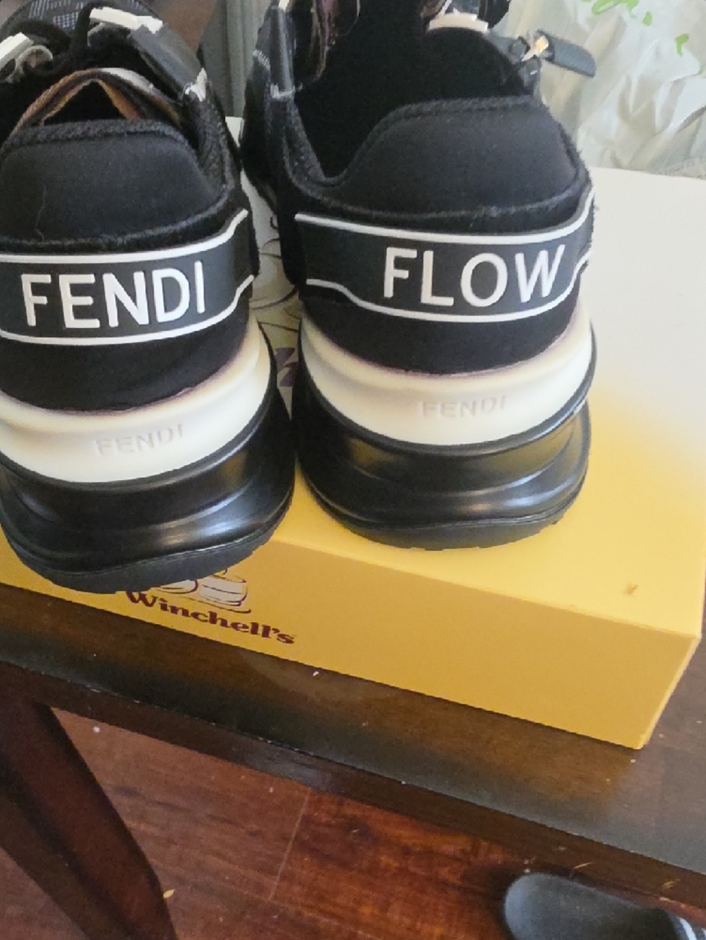 Fendi Black, White & Purple Men’s Low-Top Logo Sneakers - Picture 2 of 12